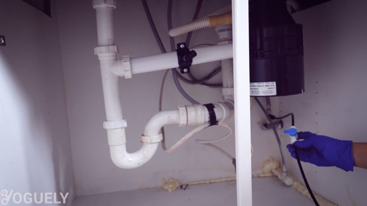 The brass MAX adapter will be attached to redirect the water line both to the sink and to the reverse osmosis filter.