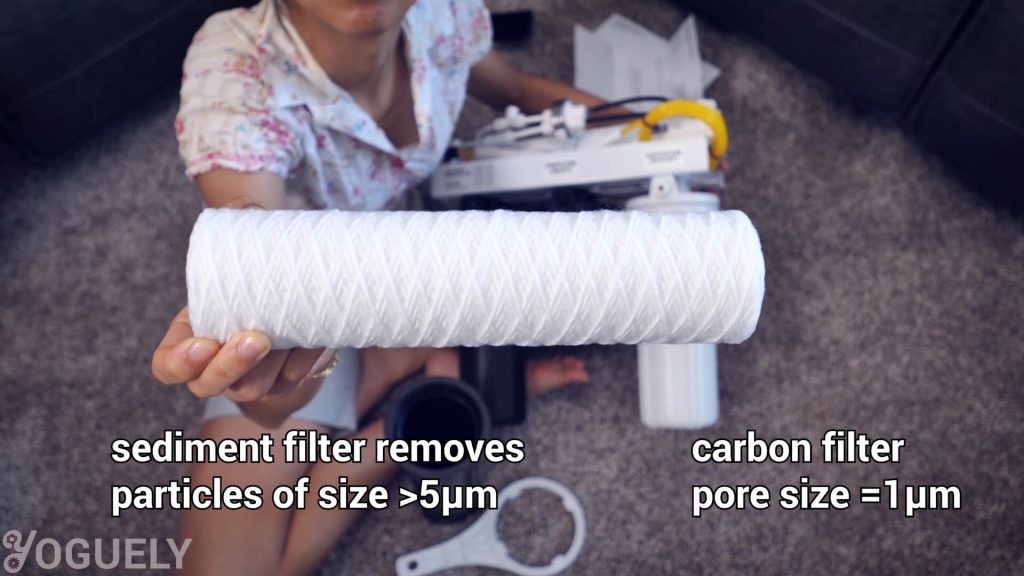 A sediment filter will remove over 85% of particles of size 5μm or larger. Comparatively, the size of sediment particles are five times bigger than the pores in carbon filters.