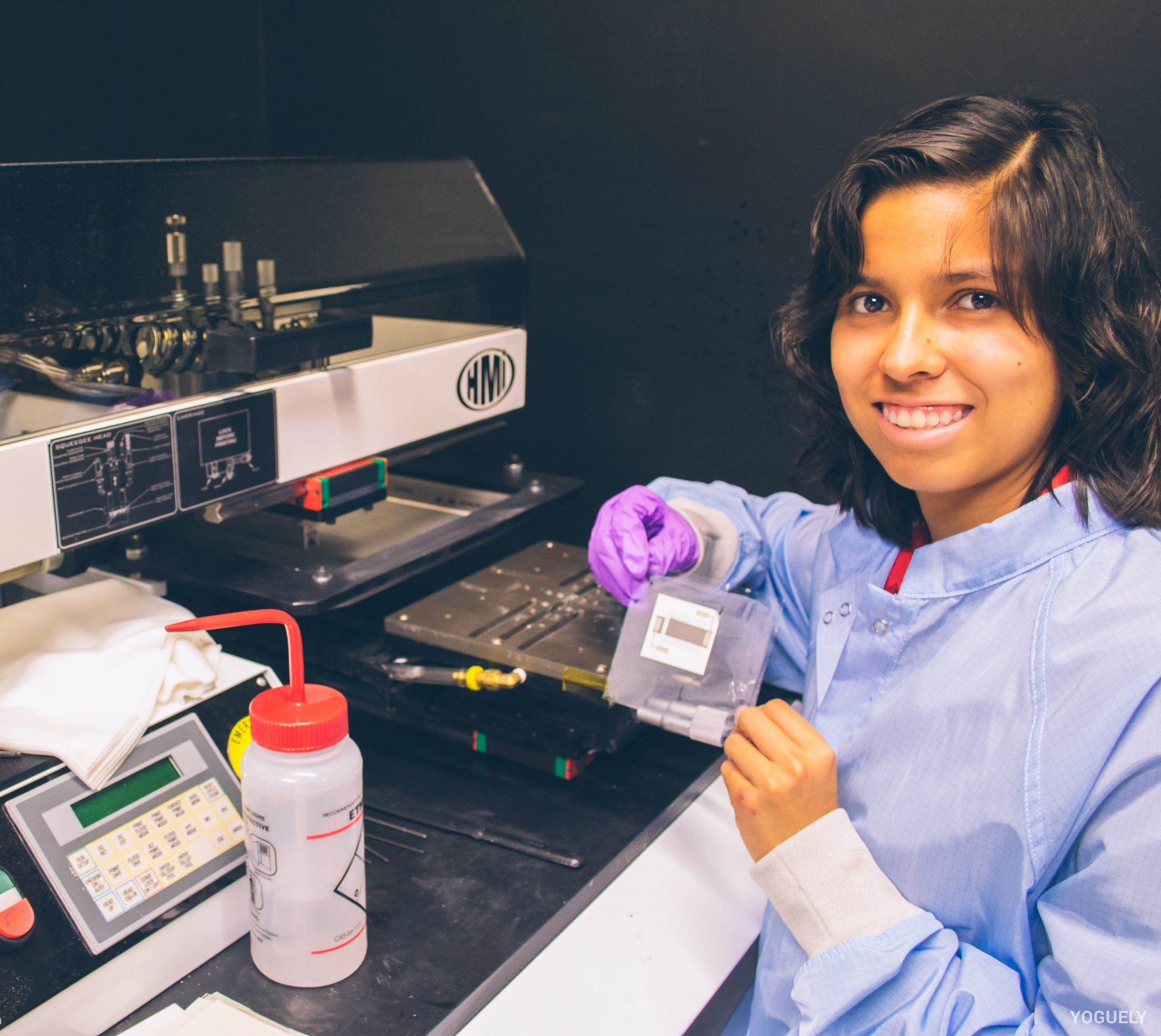 Aida Yoguely during her summer internship at the NASA Marshall Space Center. Developing the next state-of-the art ultracapacitor to replace batteries.