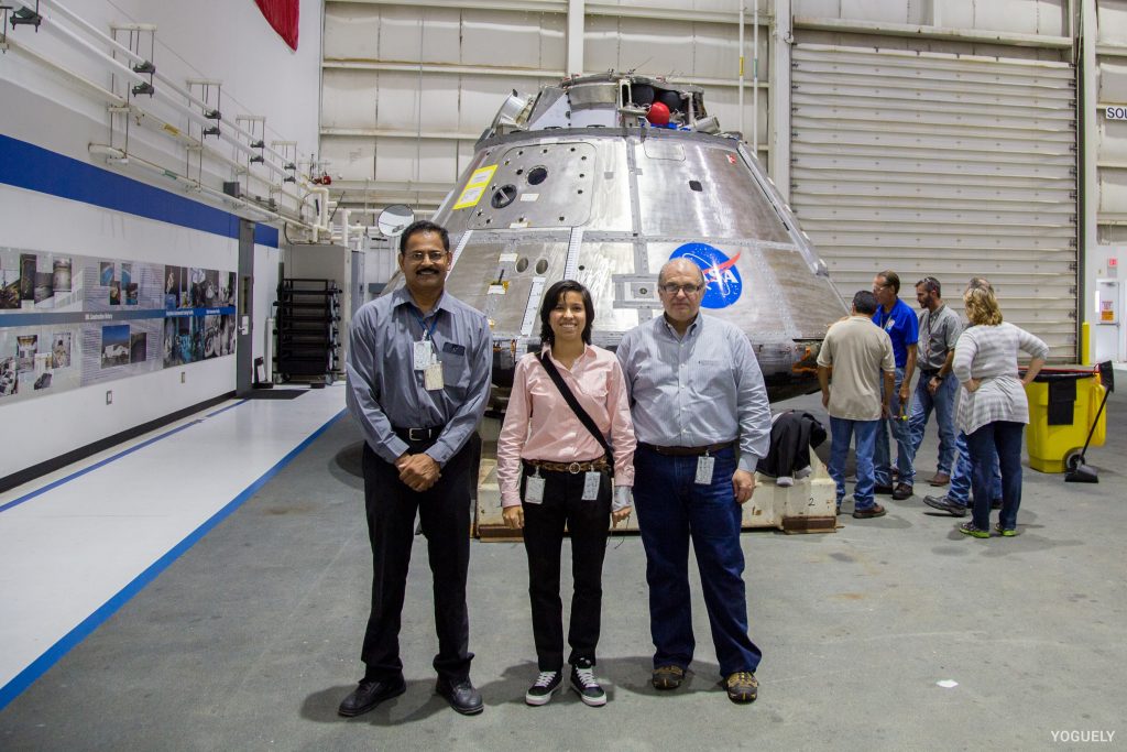 Aida Yoguely working at the NASA Johnson Space Center as a civil servant.  