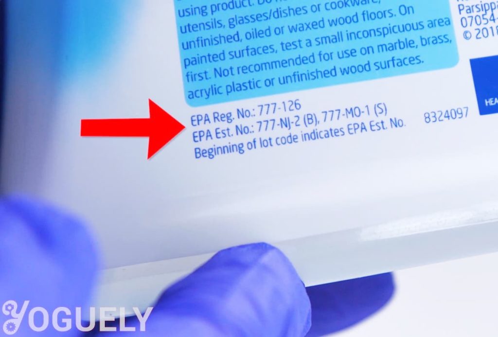 Yoguely - To pick a good cleaning agent you'll need to check that it can eradicate the specific microbe you are after. You can do this using its Environmental Protection Agency (EPA) registration number. It appears after "EPA Reg #" on the product label.